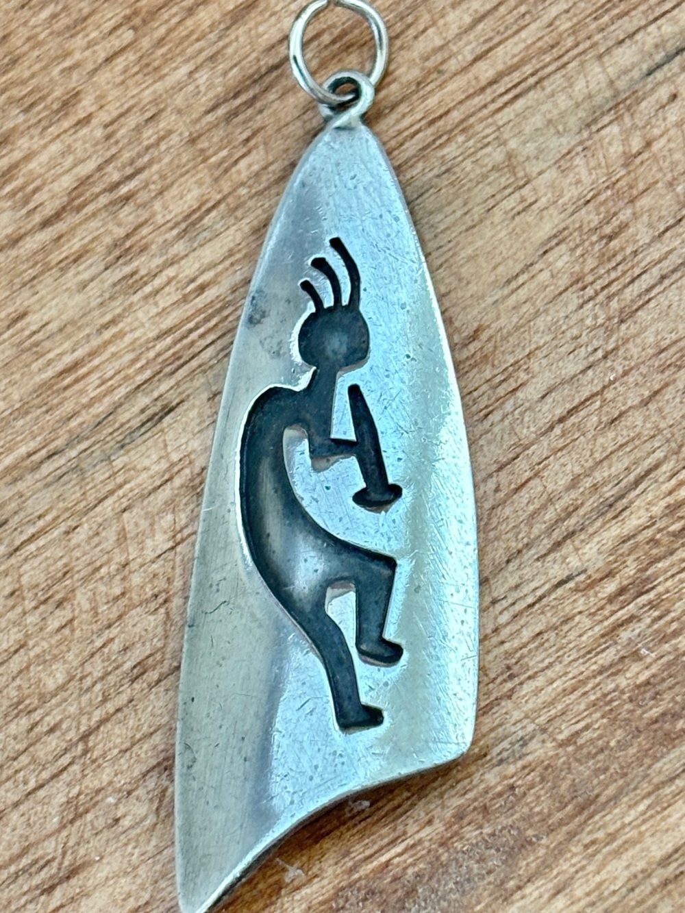 Vintage Native American Signed Sterling Kokopelli Pendant - 2” long - Picture 5 of 10